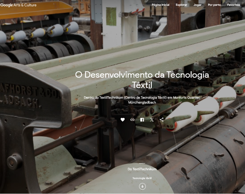 Captura de tela da Exposição Virtual Evolução da Tecelagem